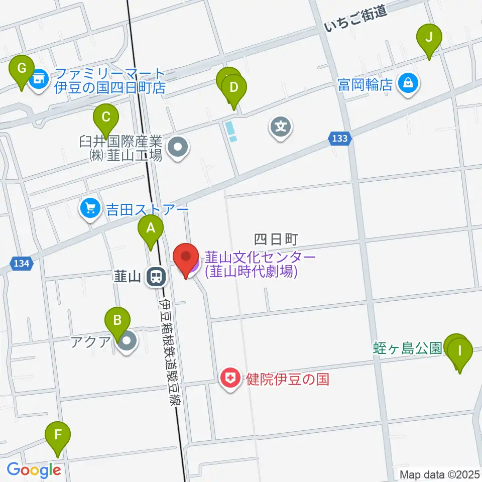 韮山文化センター韮山時代劇場周辺の駐車場・コインパーキング一覧地図