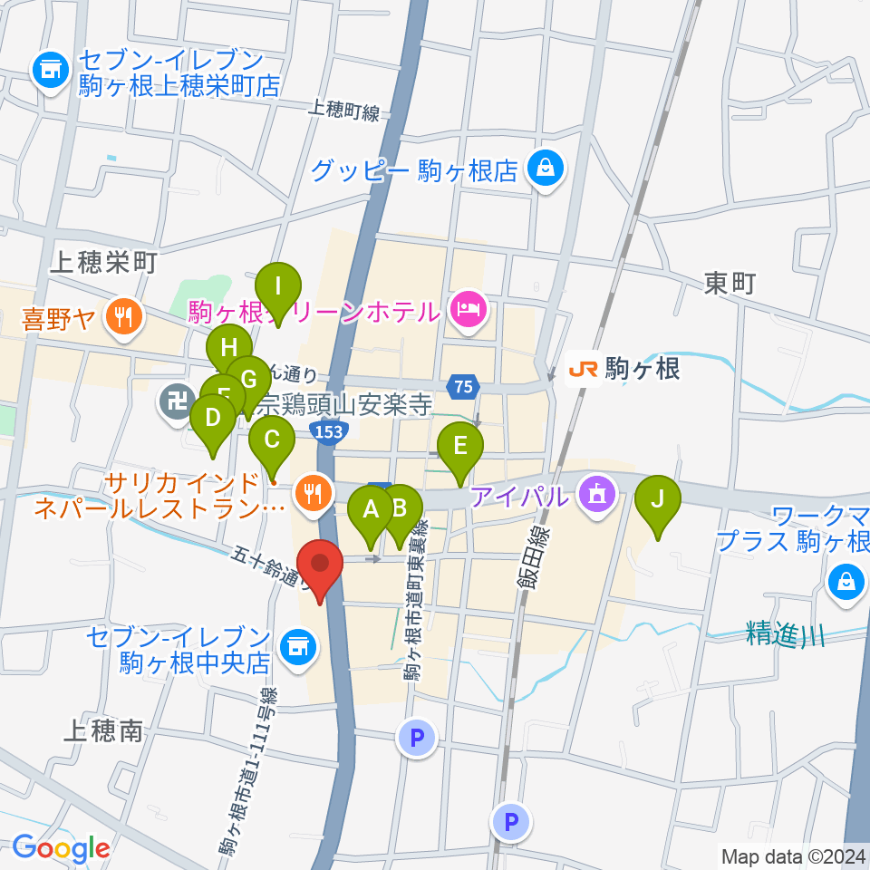 音の芽ホール周辺の駐車場・コインパーキング一覧地図