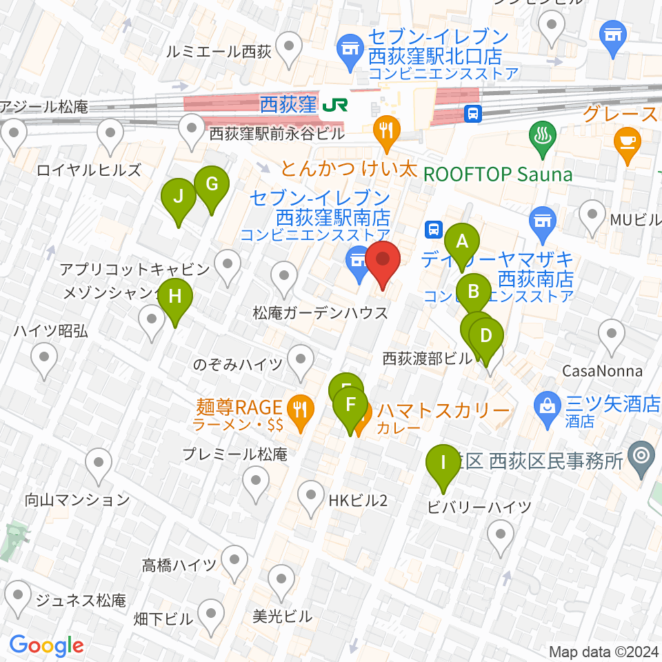 ニュースター楽器 西荻窪センター周辺の駐車場・コインパーキング一覧地図