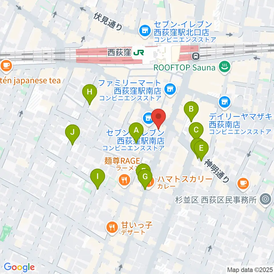 ニュースター楽器 西荻窪センター周辺の駐車場・コインパーキング一覧地図