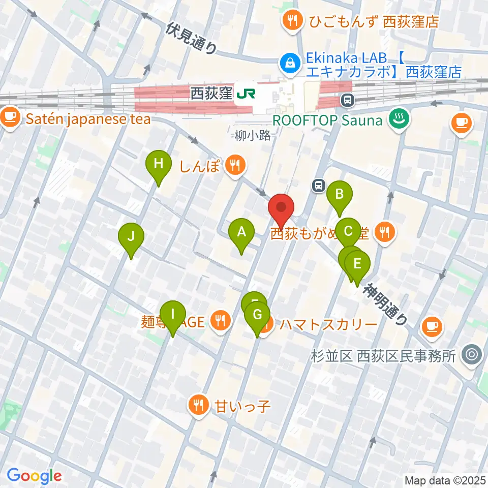 ニュースター楽器 西荻窪センター周辺の駐車場・コインパーキング一覧地図