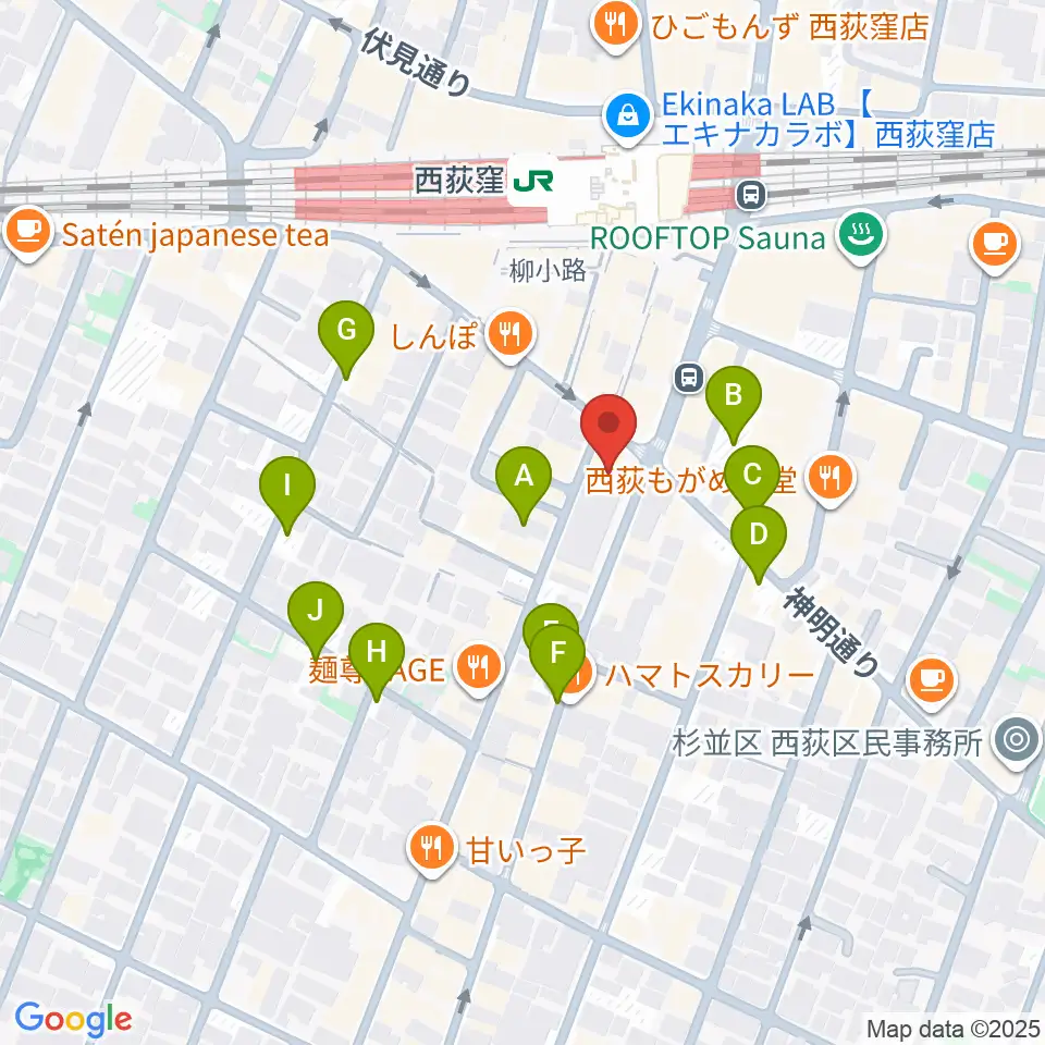 ニュースター楽器 西荻窪センター周辺の駐車場・コインパーキング一覧地図