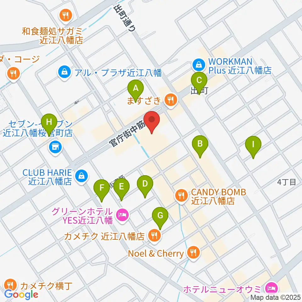 近江八幡市文化会館周辺の駐車場・コインパーキング一覧地図