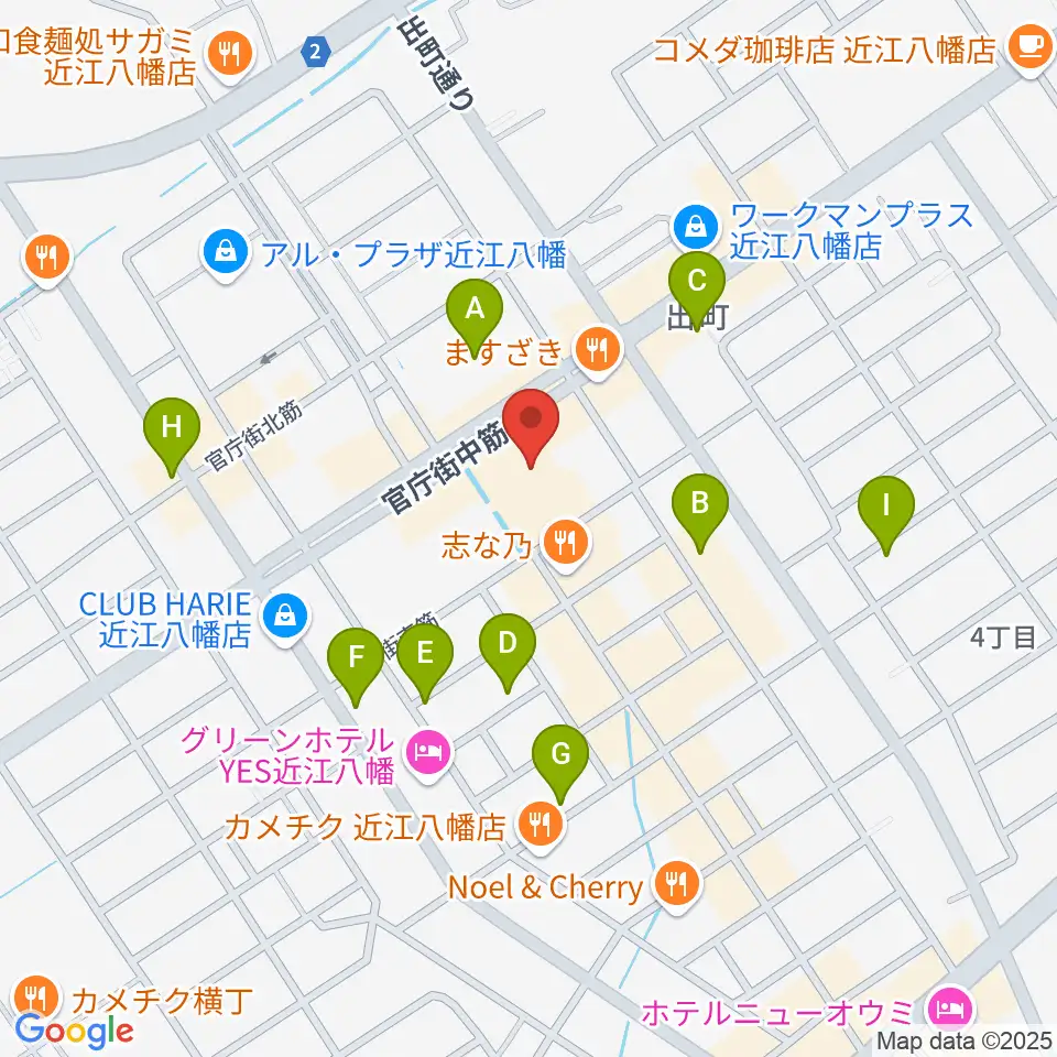 近江八幡市文化会館周辺の駐車場・コインパーキング一覧地図