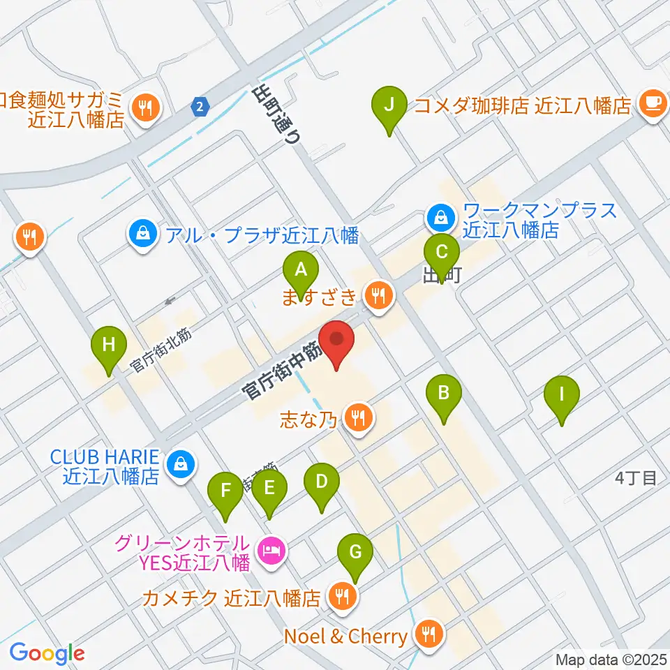 近江八幡市文化会館周辺の駐車場・コインパーキング一覧地図