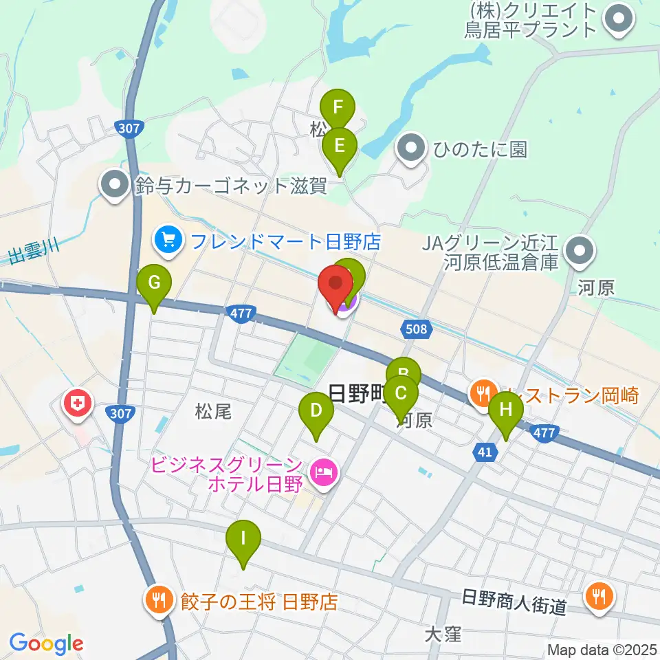 日野町町民会館わたむきホール虹周辺の駐車場・コインパーキング一覧地図