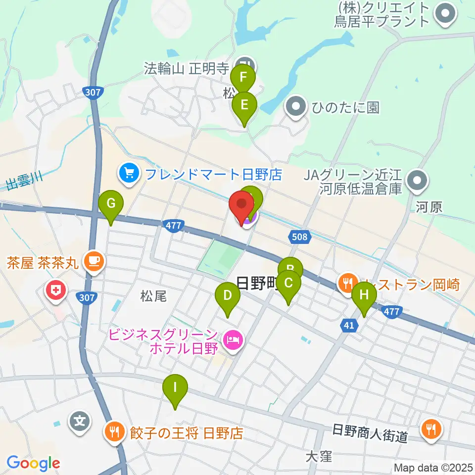 日野町町民会館わたむきホール虹周辺の駐車場・コインパーキング一覧地図