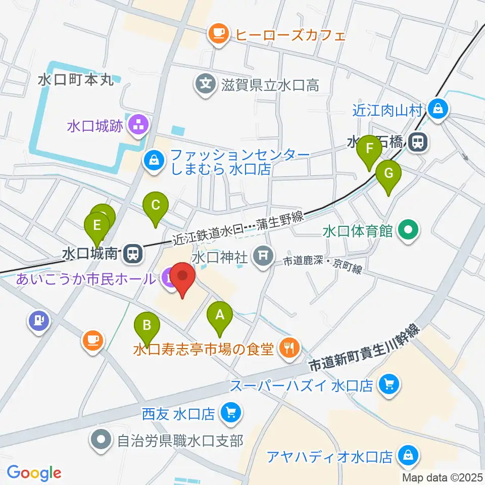 あいこうか市民ホール周辺の駐車場・コインパーキング一覧地図