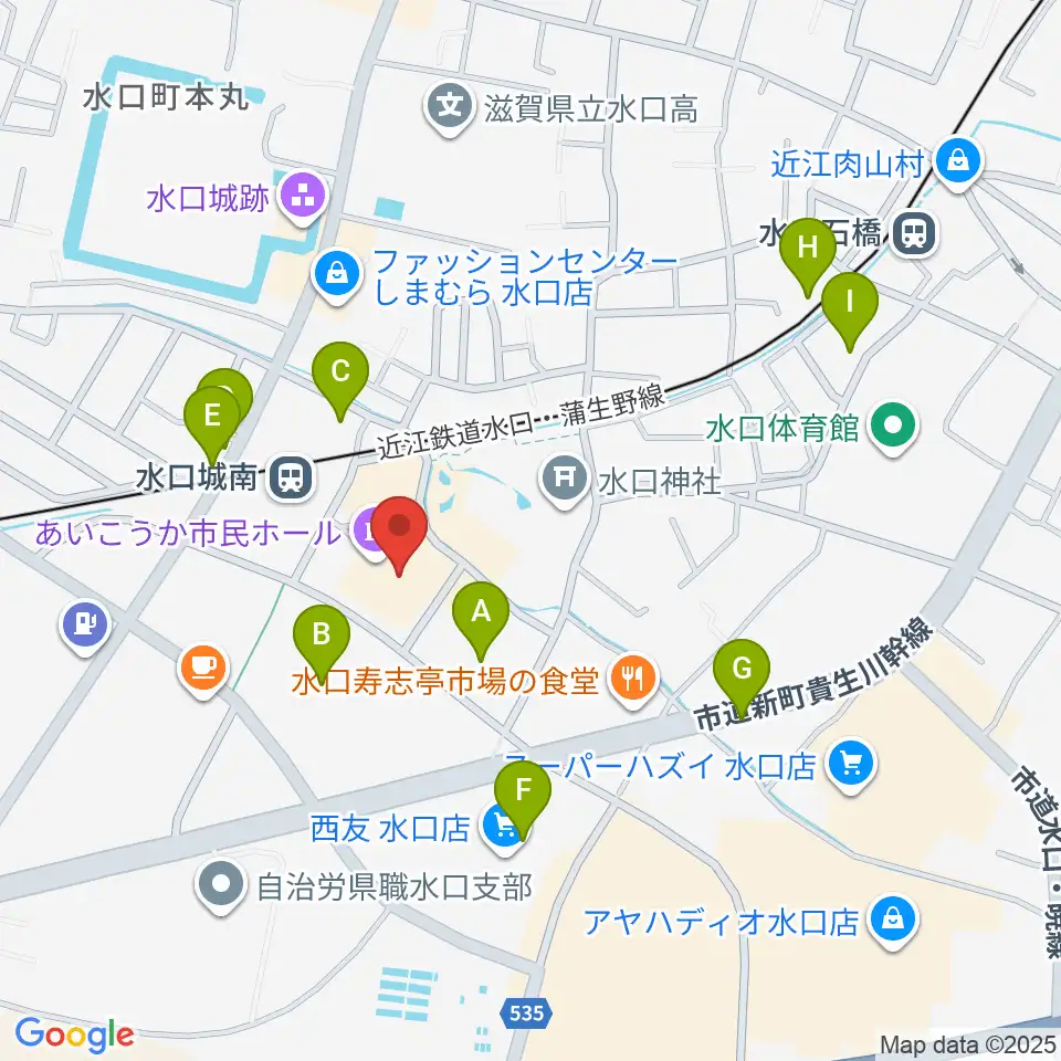 あいこうか市民ホール周辺の駐車場・コインパーキング一覧地図
