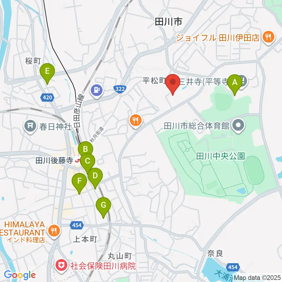 田川青少年文化ホール周辺の駐車場・コインパーキング一覧地図