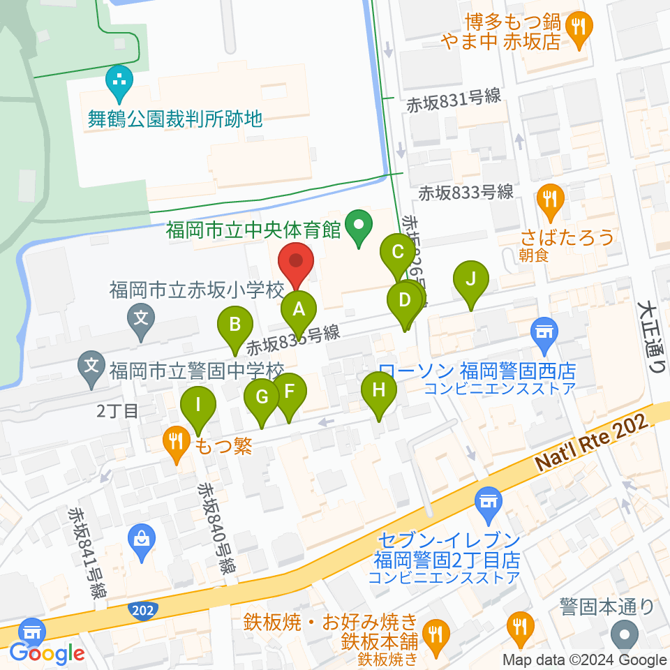 福岡市立中央市民センター周辺の駐車場・コインパーキング一覧地図