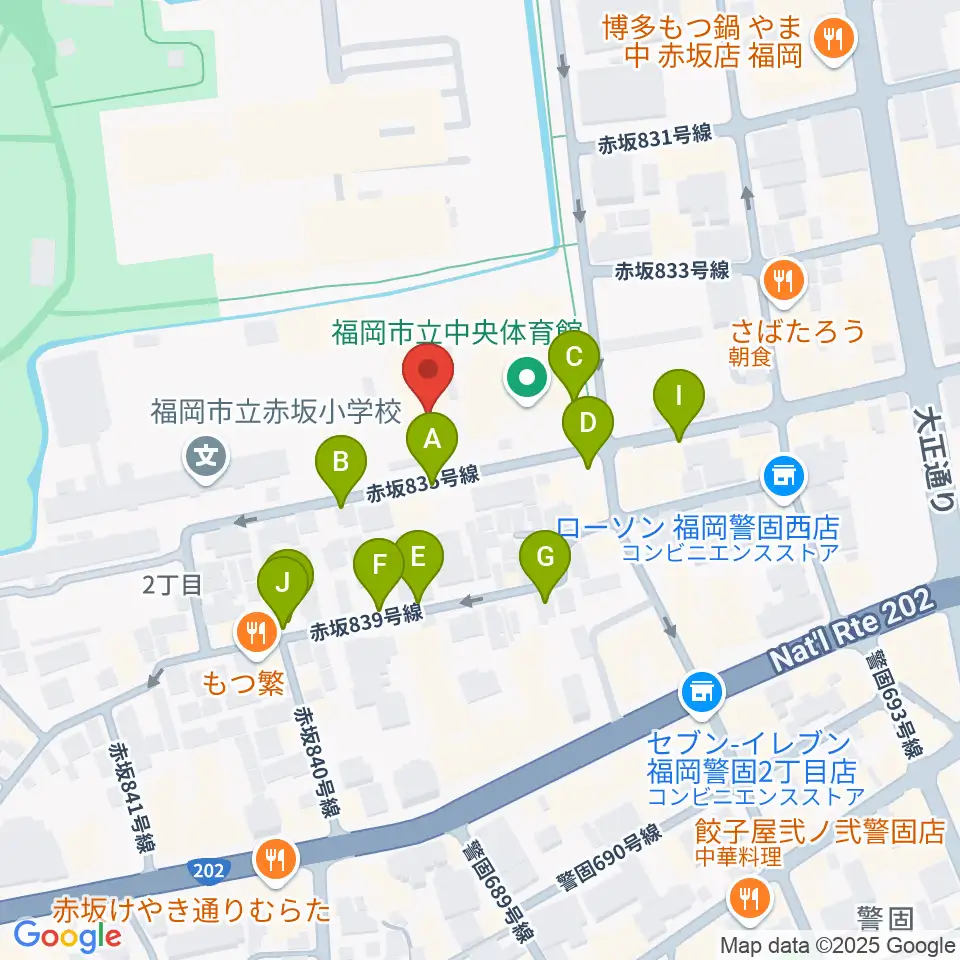 福岡市立中央市民センター周辺の駐車場・コインパーキング一覧地図