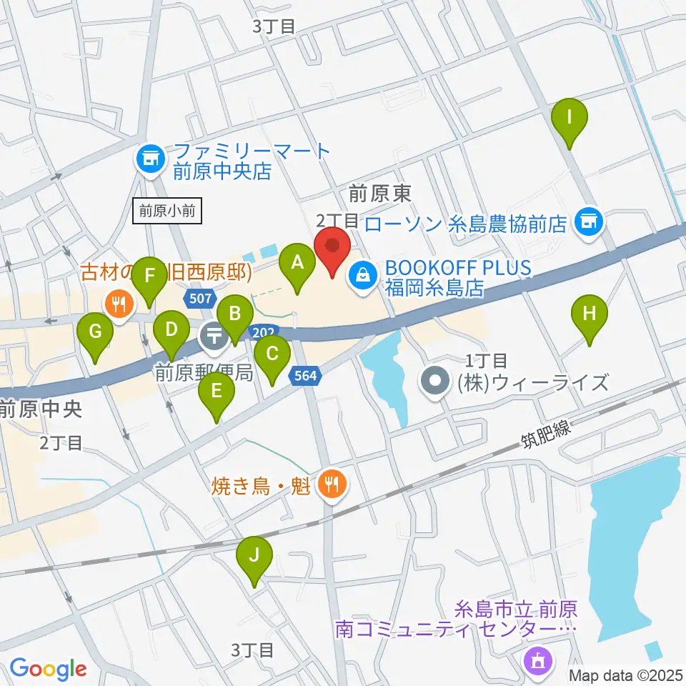 伊都文化会館周辺の駐車場・コインパーキング一覧地図