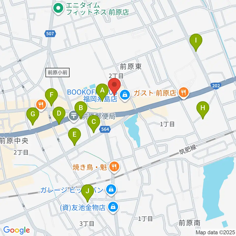 伊都文化会館周辺の駐車場・コインパーキング一覧地図