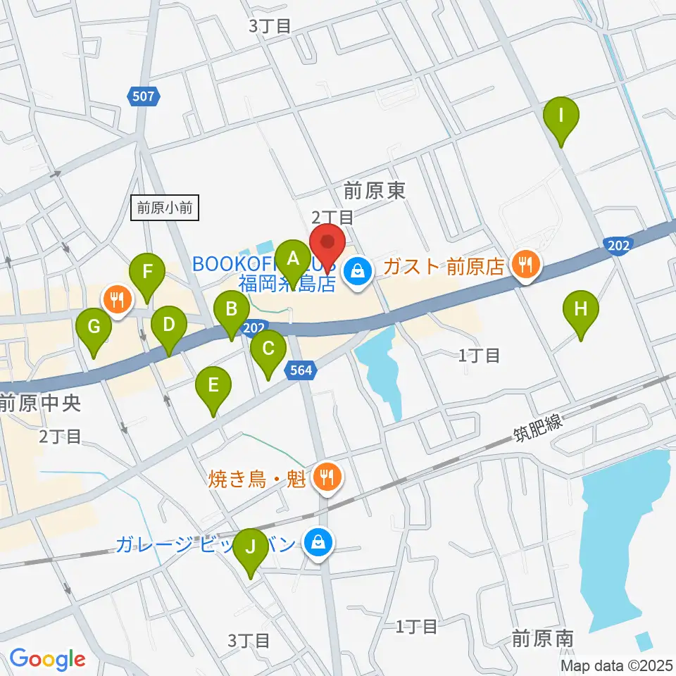 伊都文化会館周辺の駐車場・コインパーキング一覧地図