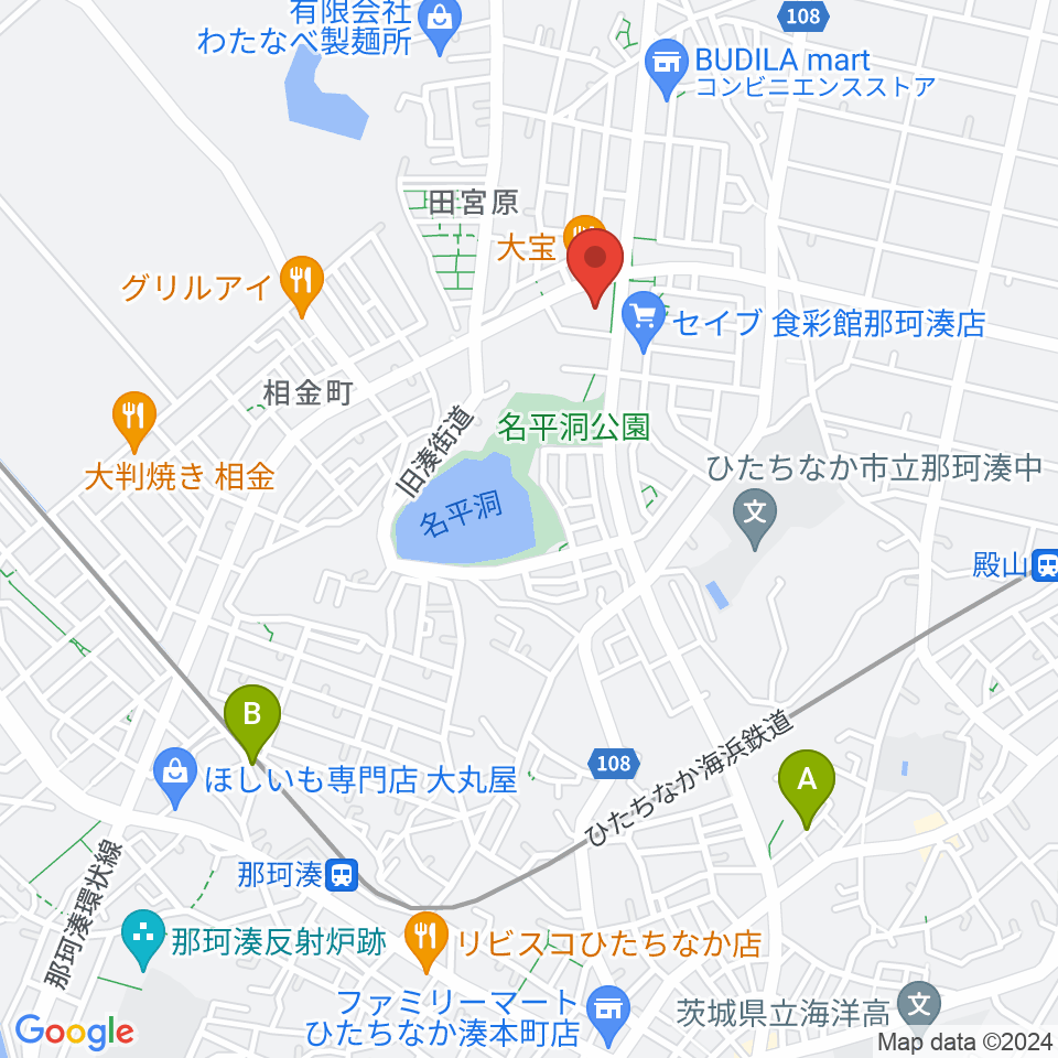 ひたちなか市那珂湊総合福祉センター・ふれあい交流館周辺の駐車場・コインパーキング一覧地図