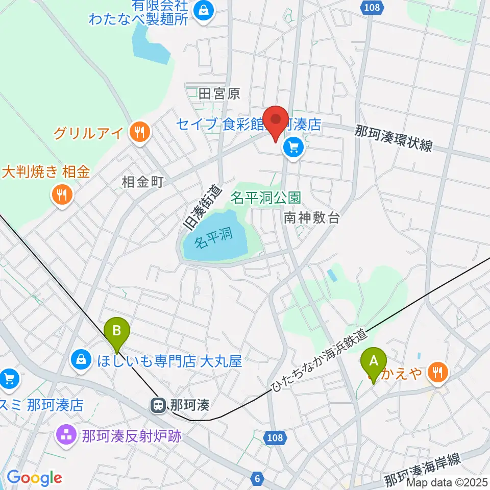 ひたちなか市那珂湊総合福祉センター・ふれあい交流館周辺の駐車場・コインパーキング一覧地図