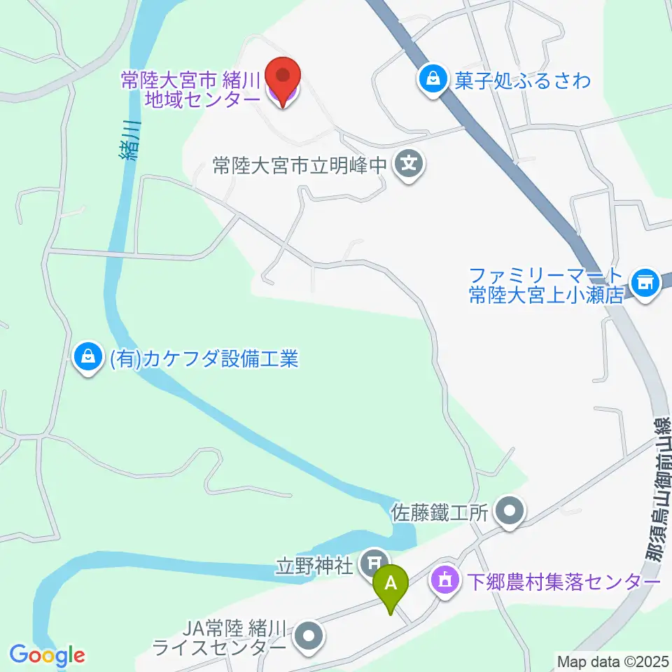 常陸大宮市緒川地域センター周辺の駐車場・コインパーキング一覧地図