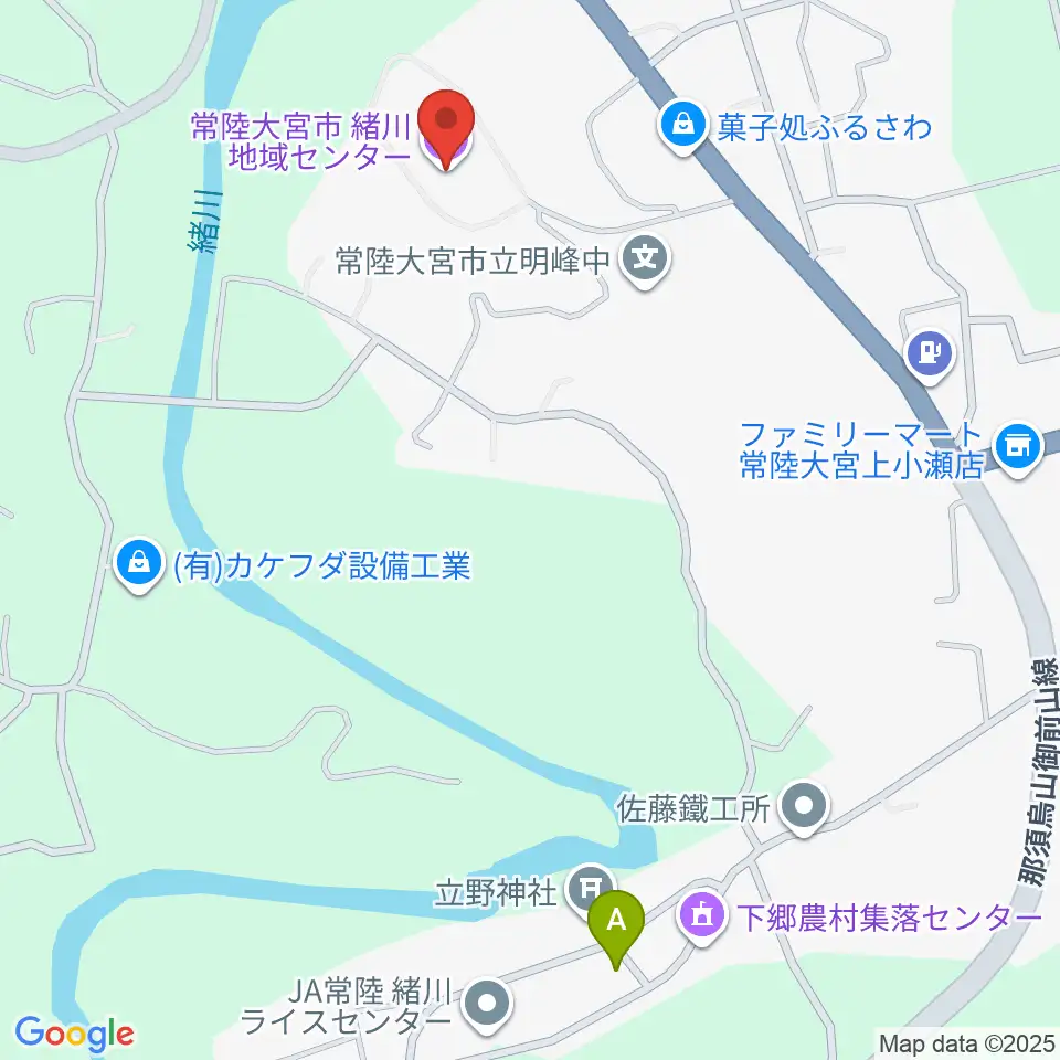 常陸大宮市緒川地域センター周辺の駐車場・コインパーキング一覧地図