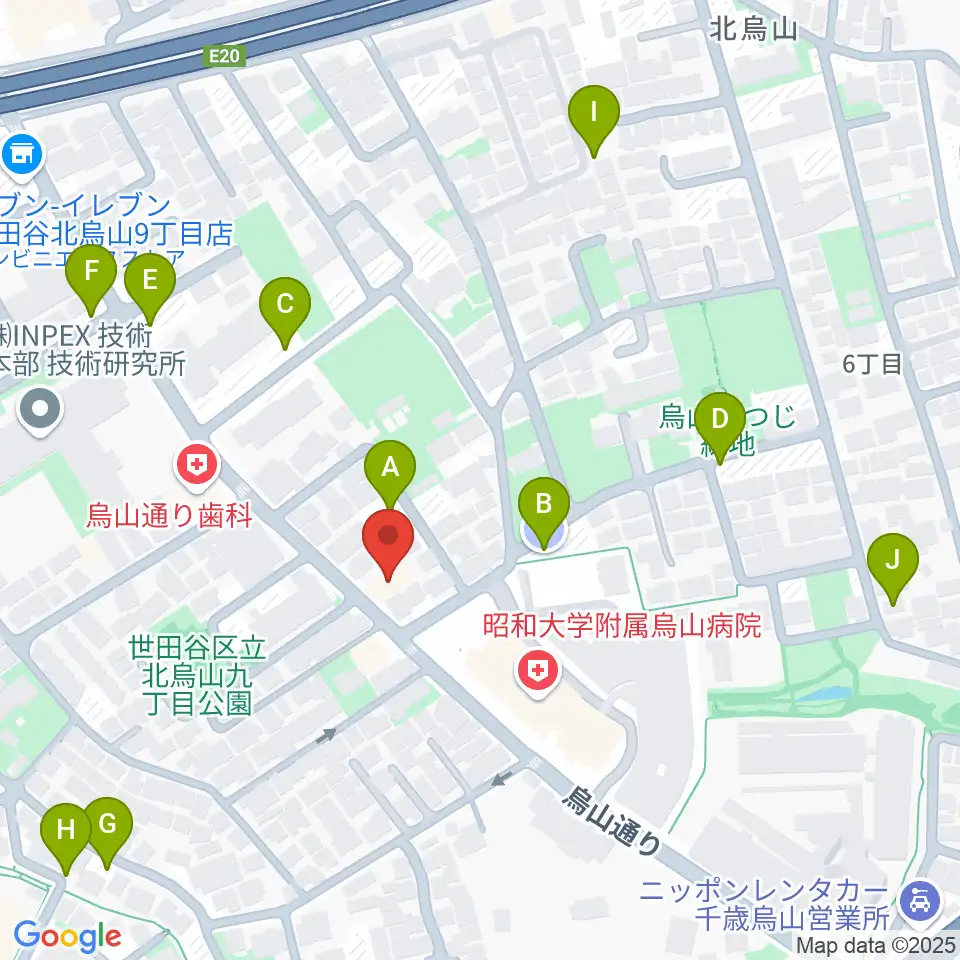 世田谷アールイーシースタジオ周辺の駐車場・コインパーキング一覧地図