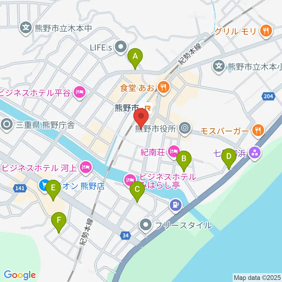 熊野市文化交流センター周辺の駐車場・コインパーキング一覧地図