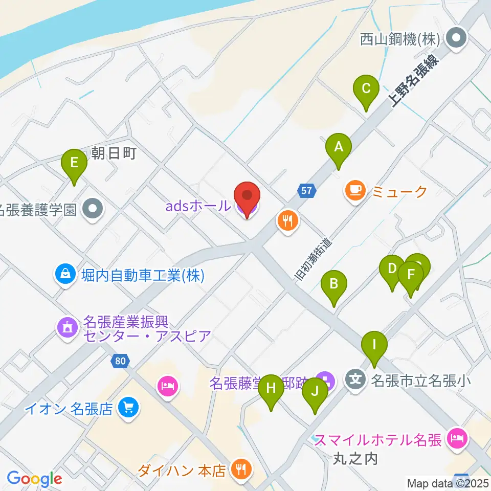 adsホール周辺の駐車場・コインパーキング一覧地図