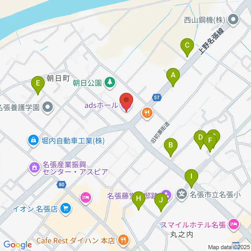 adsホール周辺の駐車場・コインパーキング一覧地図