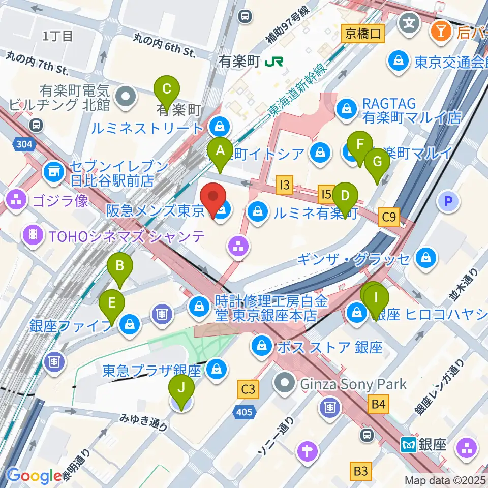 ヒューリックホール東京周辺の駐車場・コインパーキング一覧地図