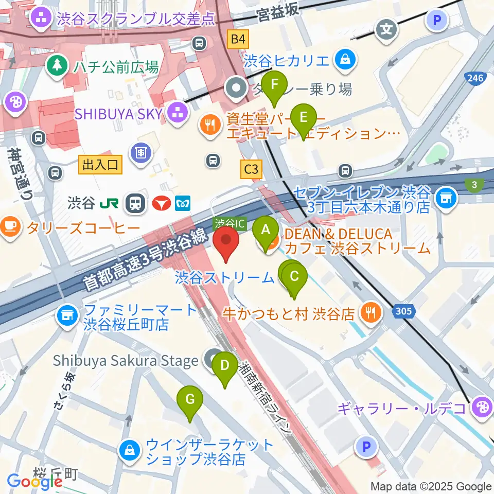 渋谷ストリームホール周辺の駐車場・コインパーキング一覧地図