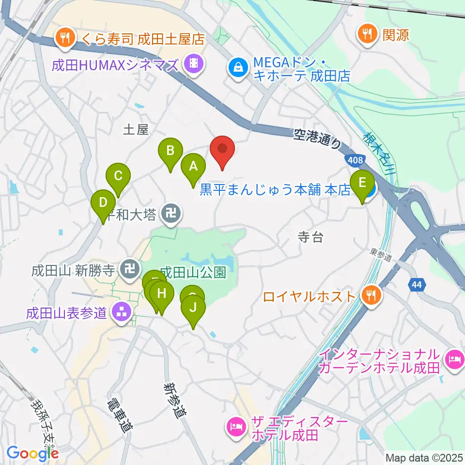 成田国際文化会館周辺の駐車場・コインパーキング一覧地図