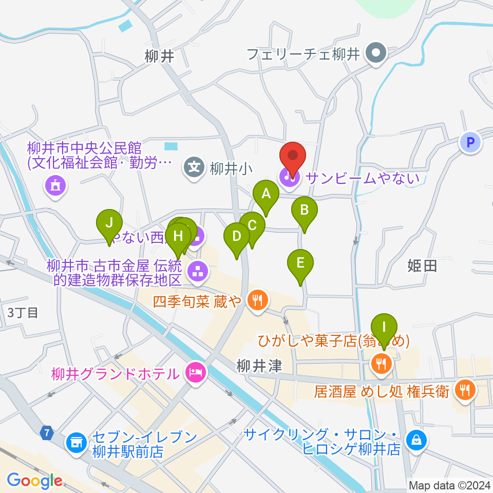 サンビームやない周辺の駐車場・コインパーキング一覧地図