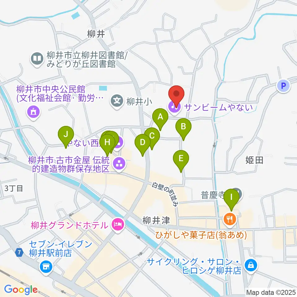 サンビームやない周辺の駐車場・コインパーキング一覧地図