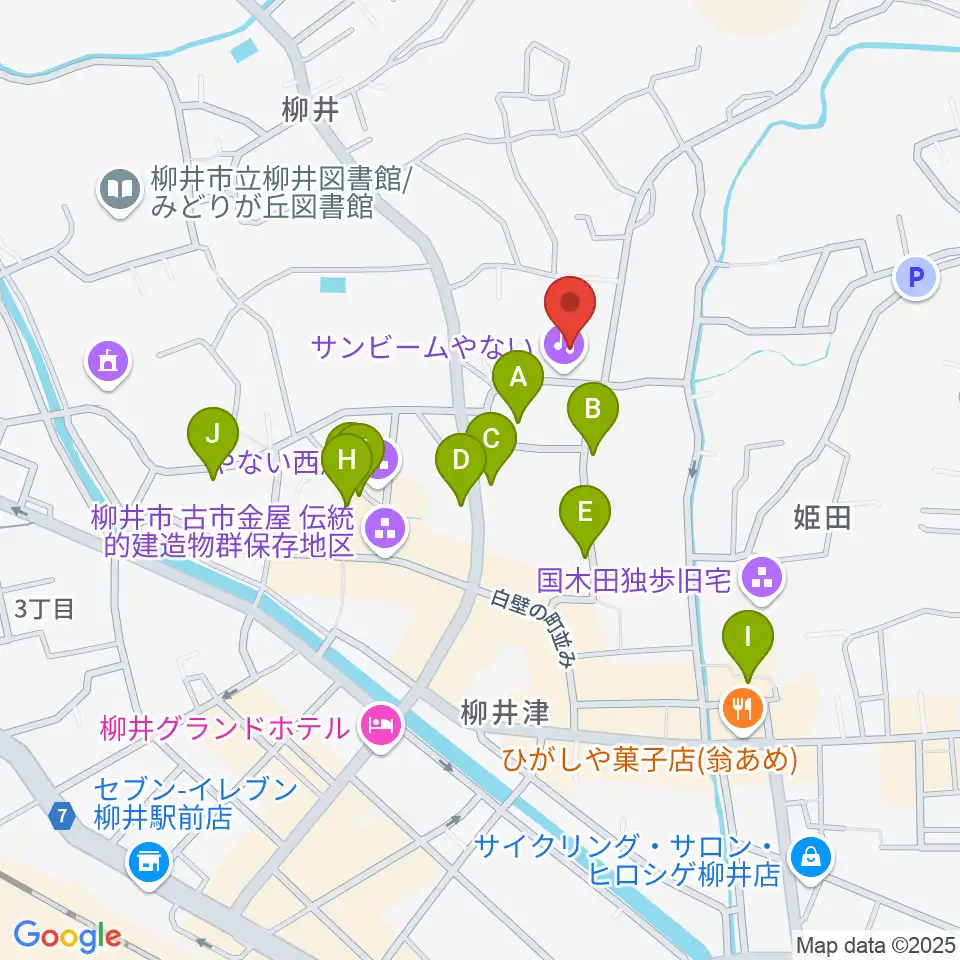 サンビームやない周辺の駐車場・コインパーキング一覧地図