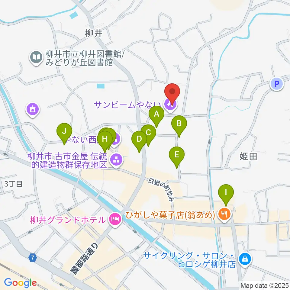 サンビームやない周辺の駐車場・コインパーキング一覧地図