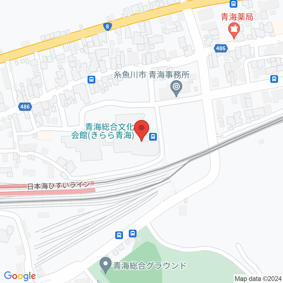 青海総合文化会館 きらら青海周辺の駐車場・コインパーキング一覧地図