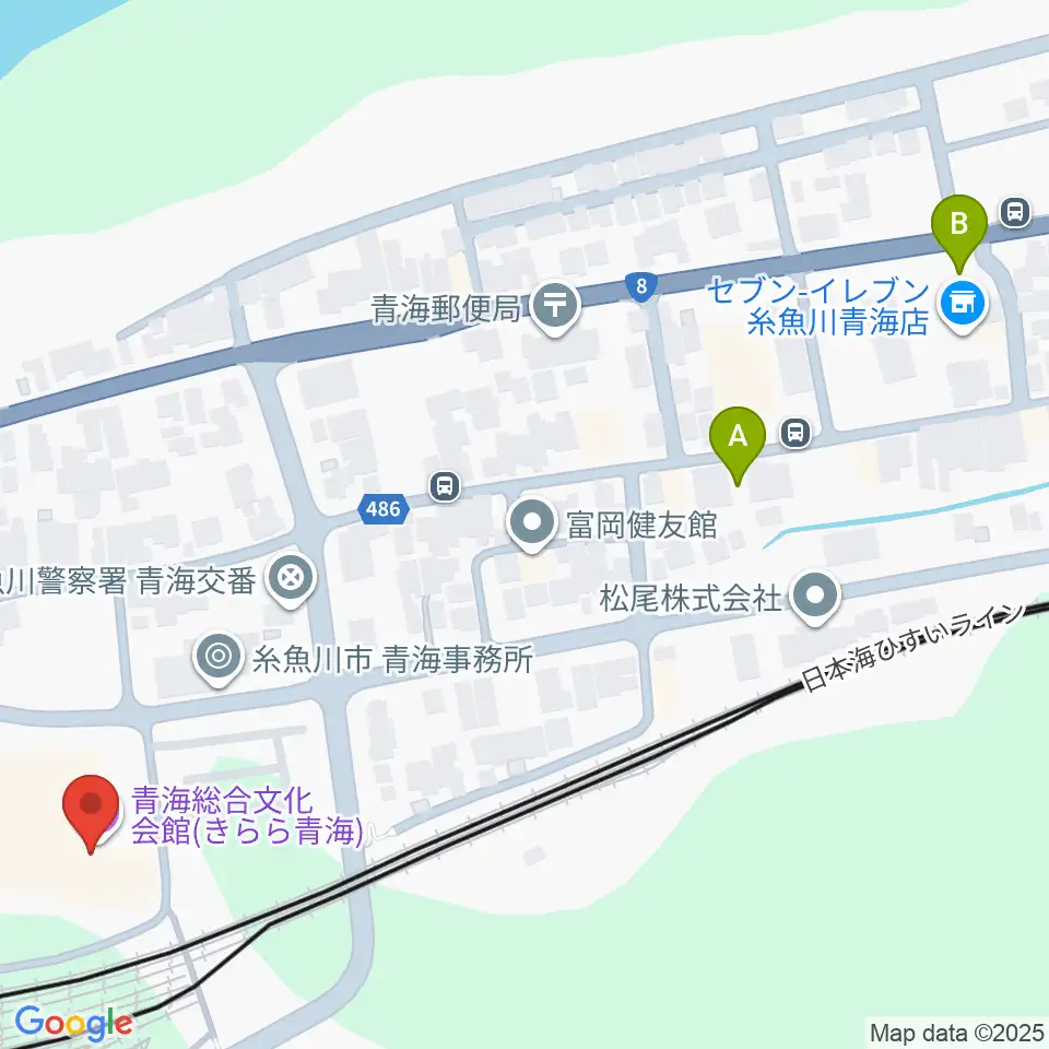 青海総合文化会館 きらら青海周辺の駐車場・コインパーキング一覧地図