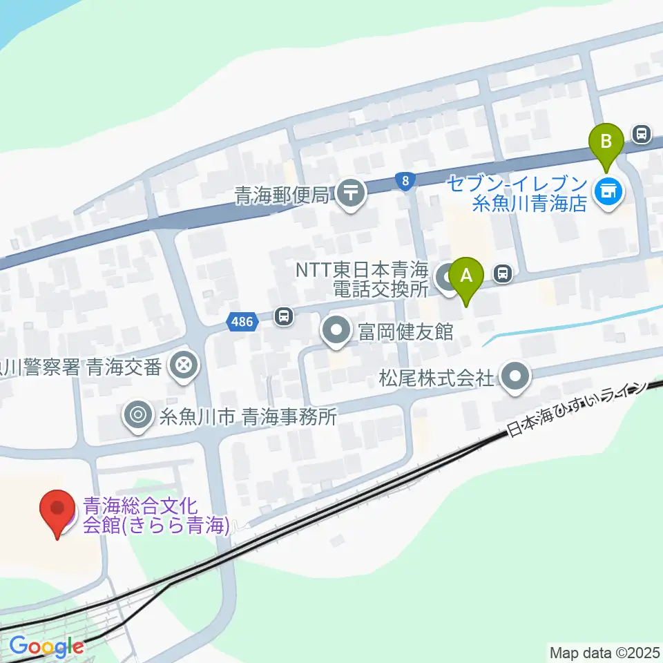 青海総合文化会館 きらら青海周辺の駐車場・コインパーキング一覧地図