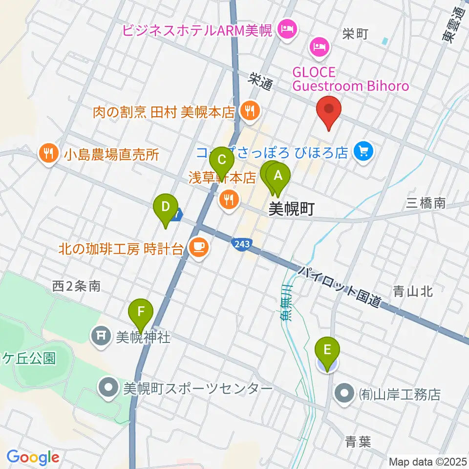 美幌町民会館びほーる周辺の駐車場・コインパーキング一覧地図