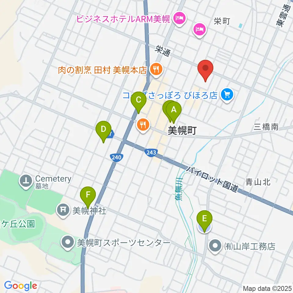 美幌町民会館びほーる周辺の駐車場・コインパーキング一覧地図