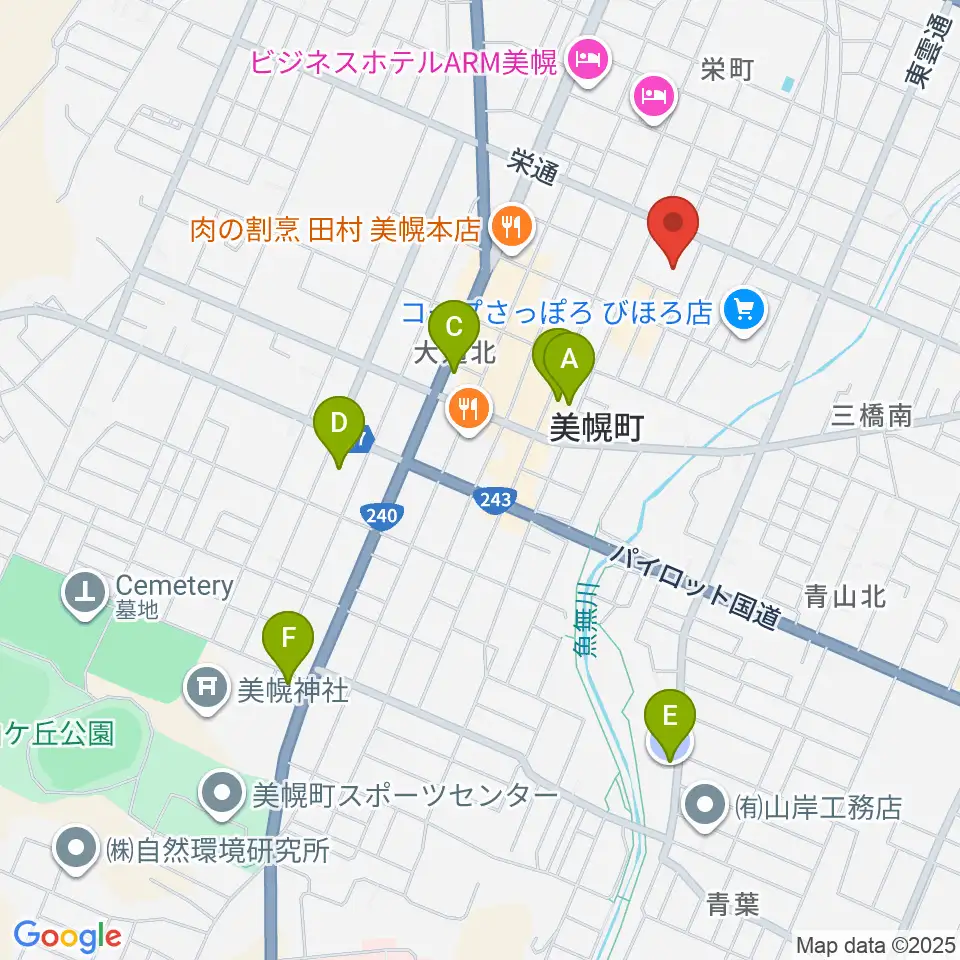 美幌町民会館びほーる周辺の駐車場・コインパーキング一覧地図