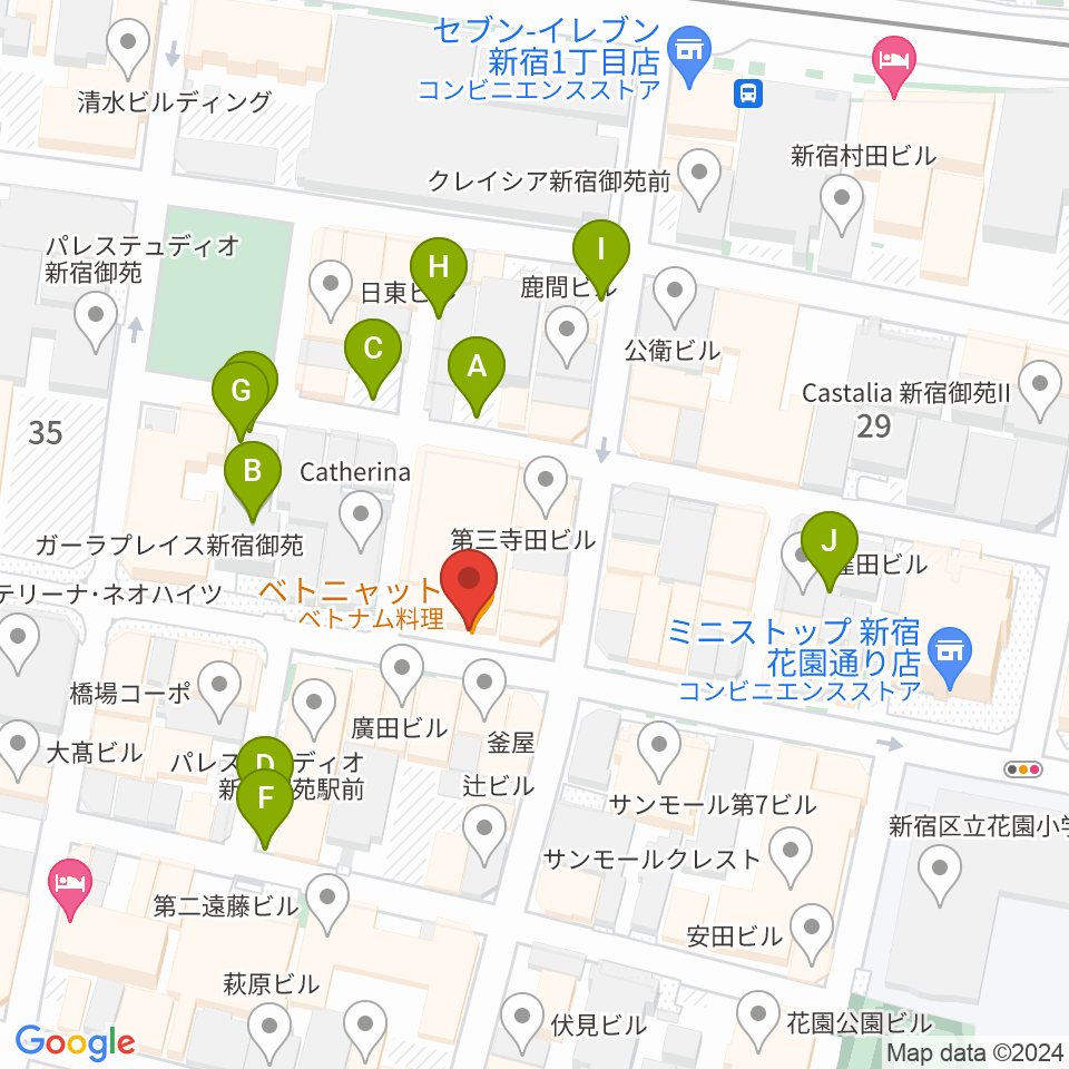 新宿御苑Only Yesterday周辺の駐車場・コインパーキング一覧地図