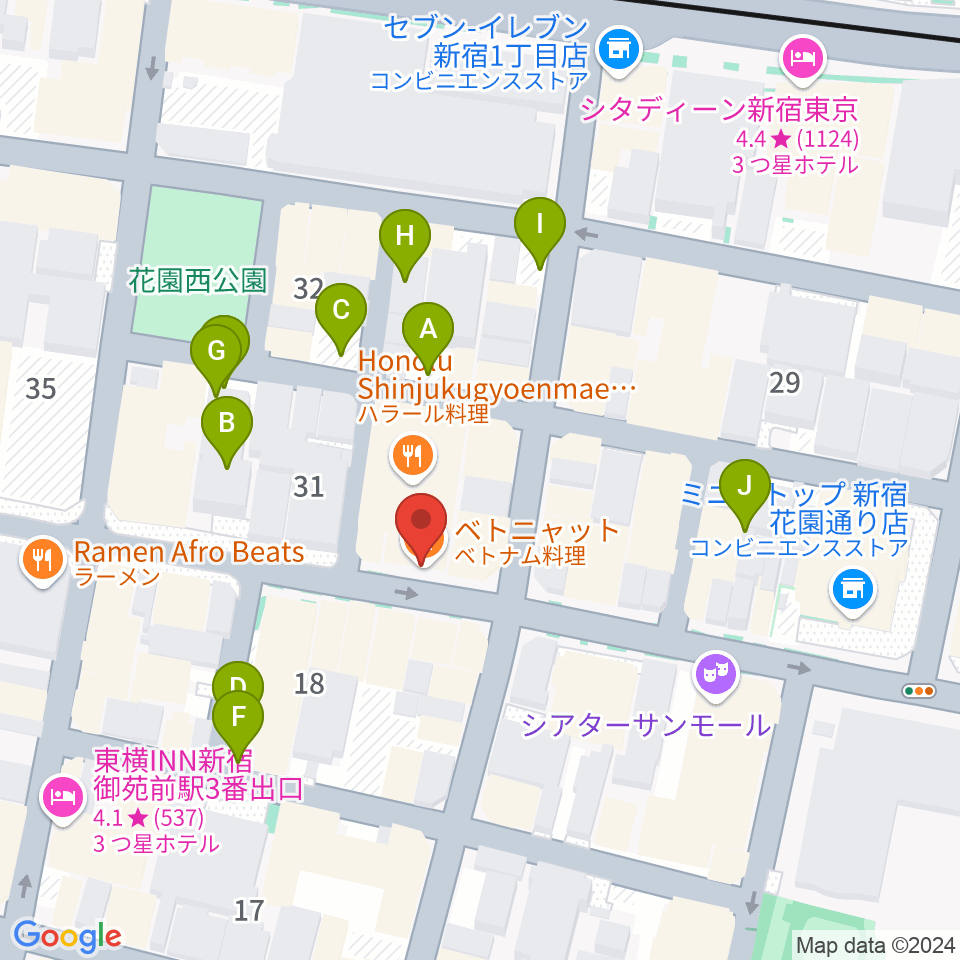 新宿御苑Only Yesterday周辺の駐車場・コインパーキング一覧地図