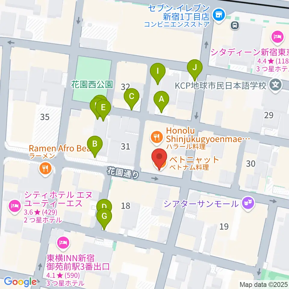 新宿御苑Only Yesterday周辺の駐車場・コインパーキング一覧地図