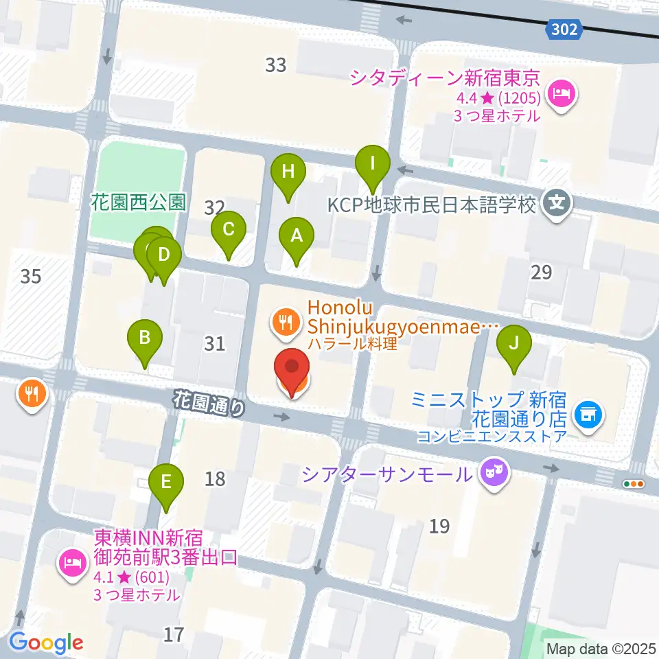 新宿御苑Only Yesterday周辺の駐車場・コインパーキング一覧地図
