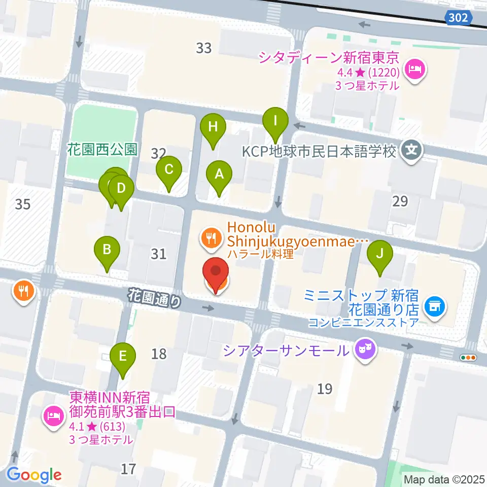 新宿御苑Only Yesterday周辺の駐車場・コインパーキング一覧地図