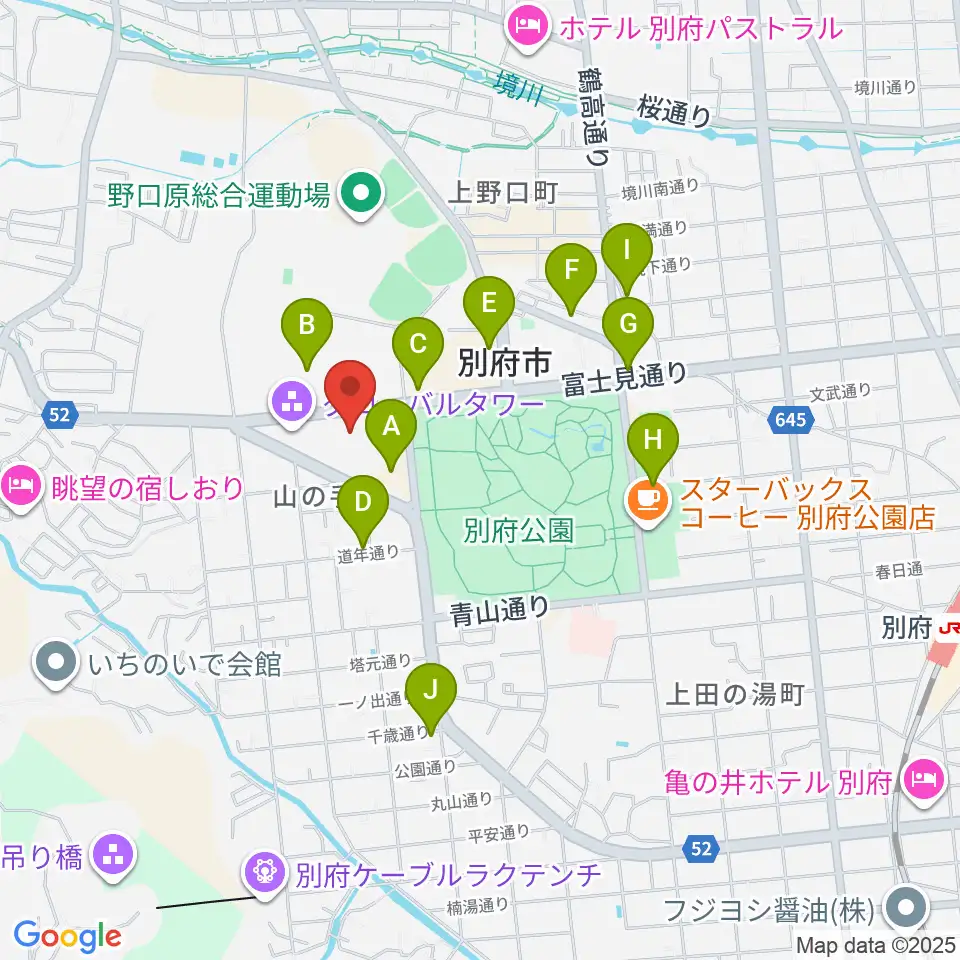 別府ビーコンプラザ・コンベンションセンター周辺の駐車場・コインパーキング一覧地図
