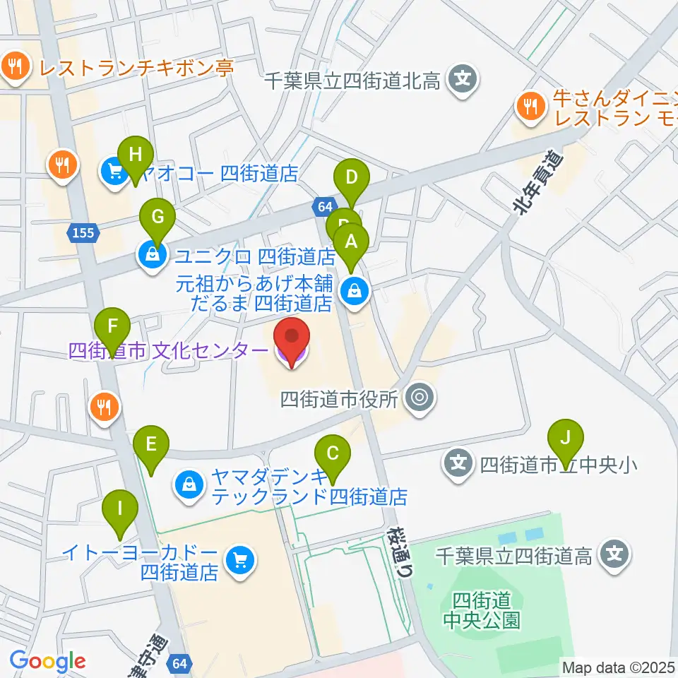 四街道市文化センター周辺の駐車場・コインパーキング一覧地図