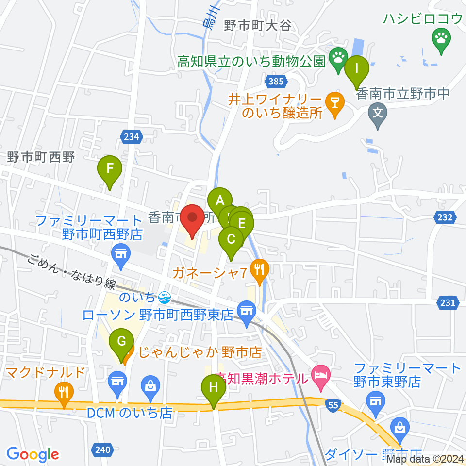 のいちふれあいセンター周辺の駐車場・コインパーキング一覧地図