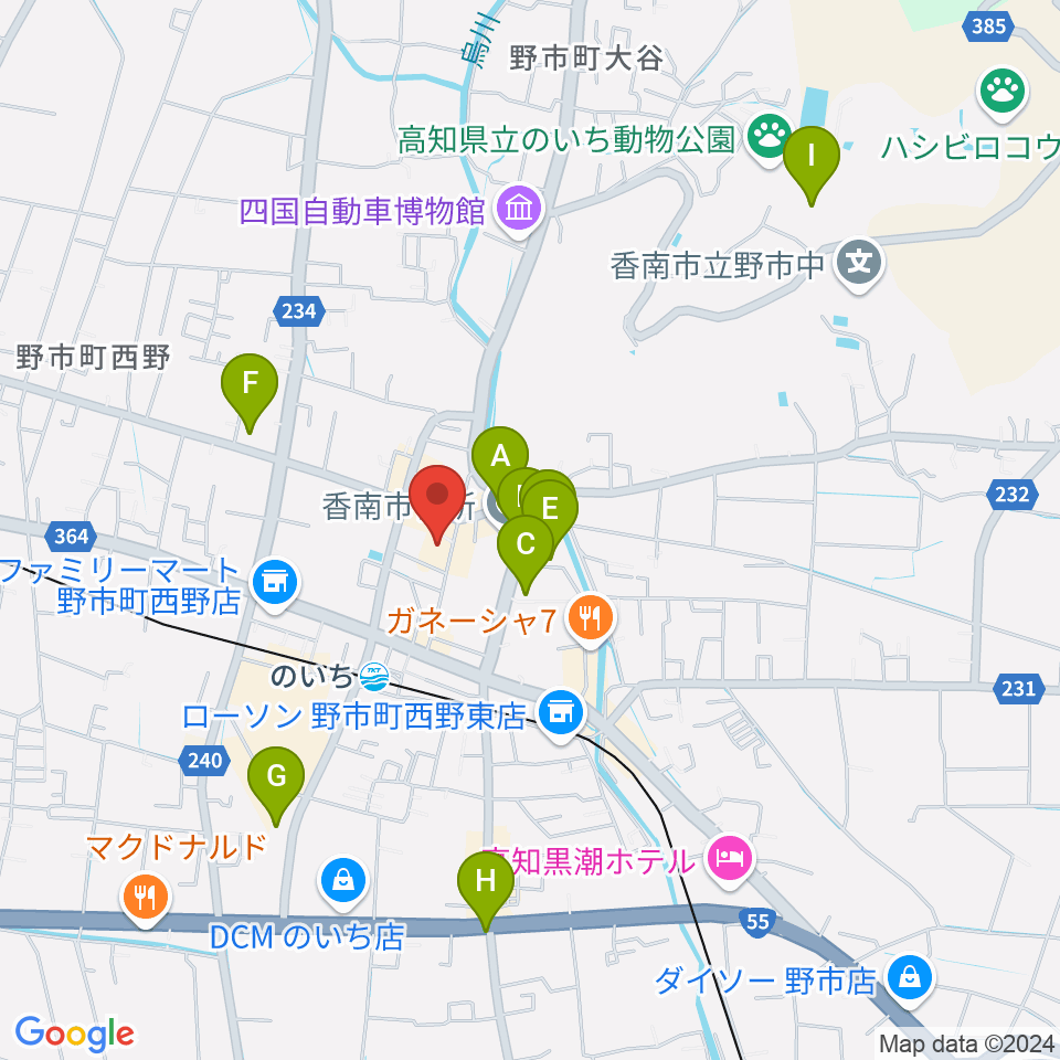 のいちふれあいセンター周辺の駐車場・コインパーキング一覧地図