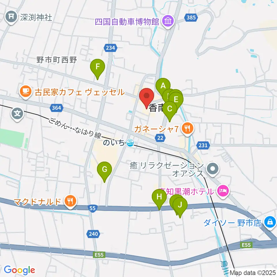 のいちふれあいセンター周辺の駐車場・コインパーキング一覧地図